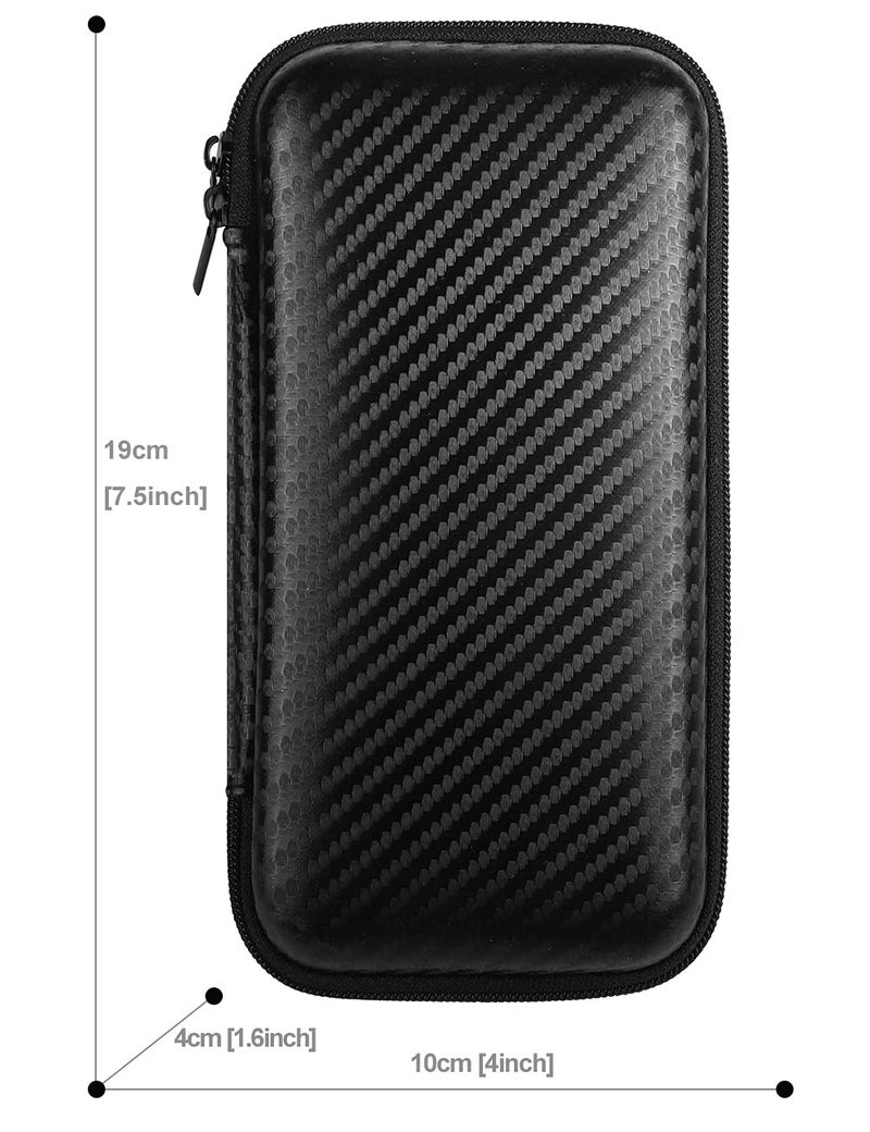 iMangoo Shockproof Carrying Charger Case Hard Protective EVA Impact Resistant Power Bank Pouch Small Electronics Organizer Cable Accessory Travel Essentials for Women  Size 6.5''x3.2''x1'' Fiber Black - Image 4